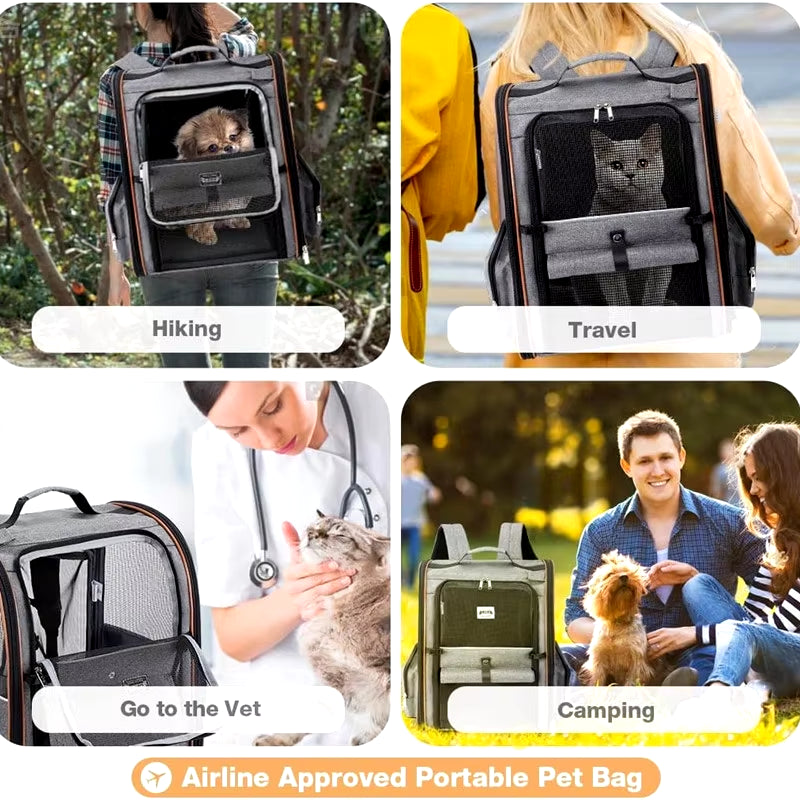 Bellevoir Portable Double Shoulder Pet Backpack β Breathable & Expandable