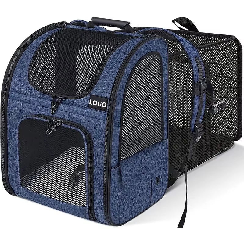 Bellevoir Portable Double Shoulder Pet Backpack β Breathable & Expandable