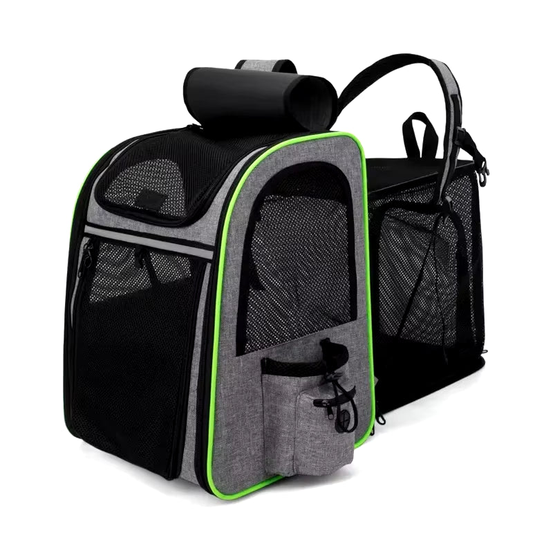 Bellevoir Portable Double Shoulder Pet Backpack β Breathable & Expandable