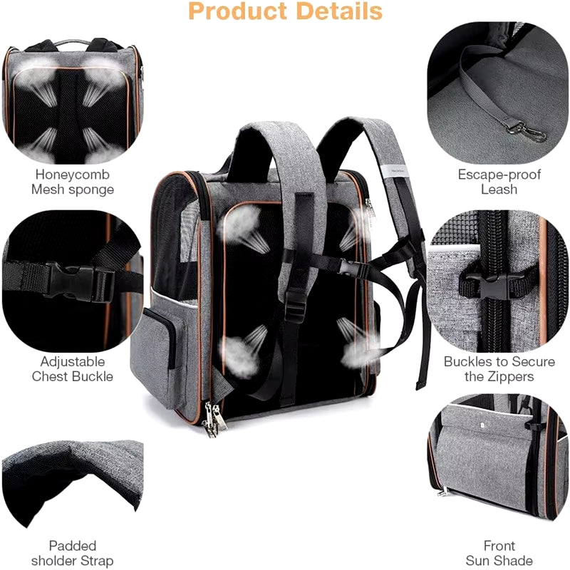Bellevoir Portable Double Shoulder Pet Backpack β Breathable & Expandable