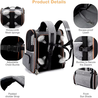 Bellevoir Portable Double Shoulder Pet Backpack – Breathable & Expandable